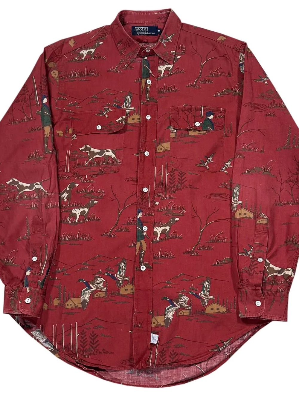 Vintage Polo Ralph Lauren Sportsman Red Button Down Shirt (Size M)